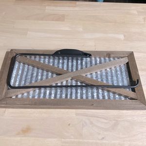 Metal and Wood Wall Mount Paper Towel Holder